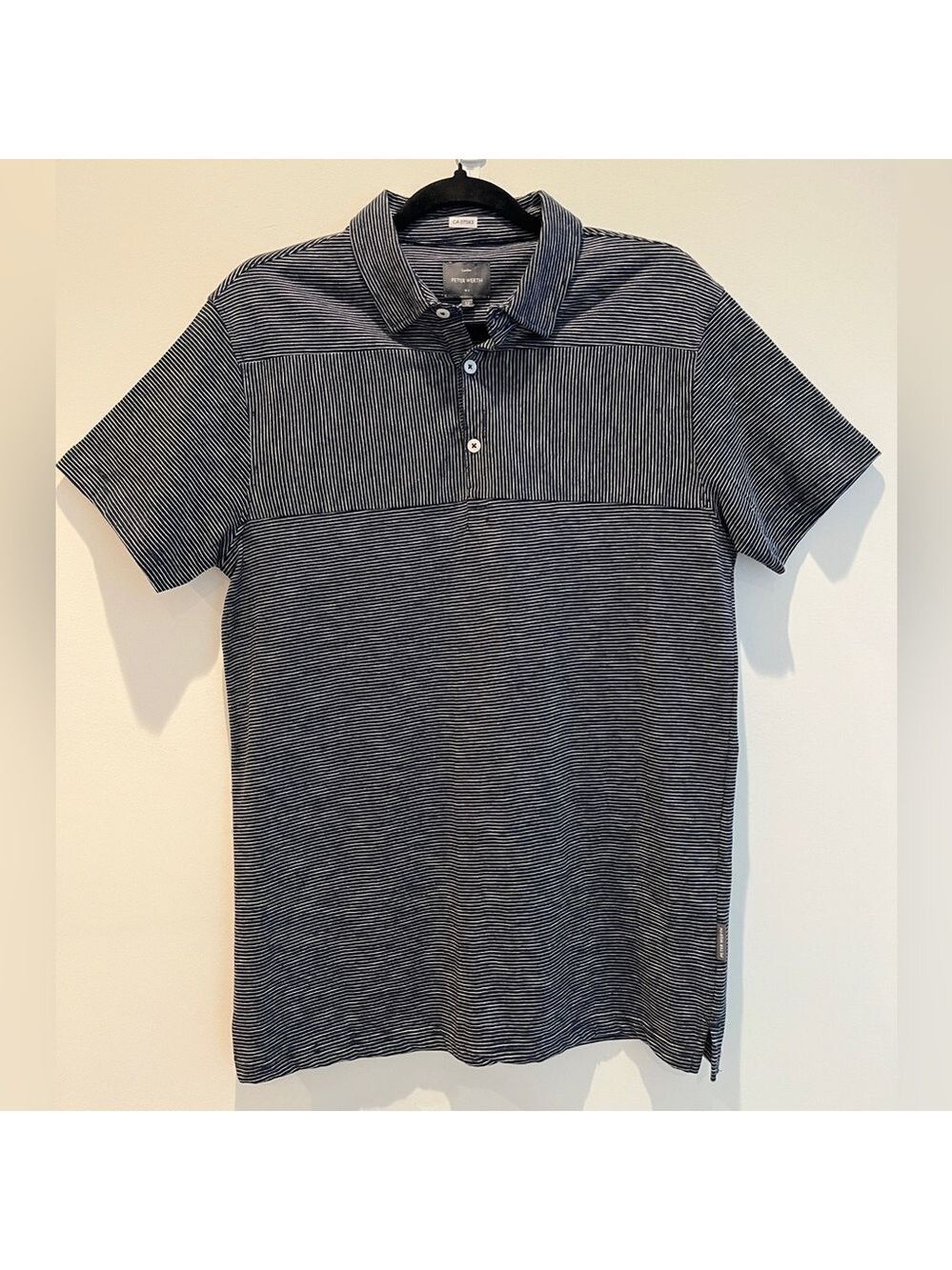 PETER WERTH  Billy Polo Shirt Short Sleeve Stripes 100% Cotton Casual Office NWT